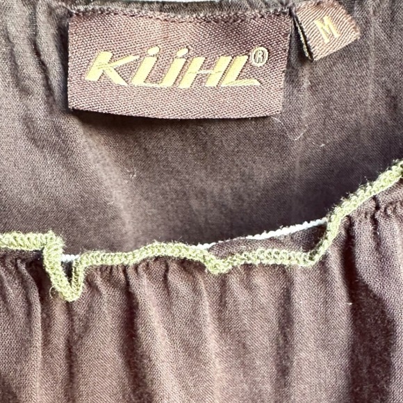 Kuhl Y2K Gorpcore Womens Brown Cotton Embroidered Scoop Neck Top Size Medium - Picture 2 of 4